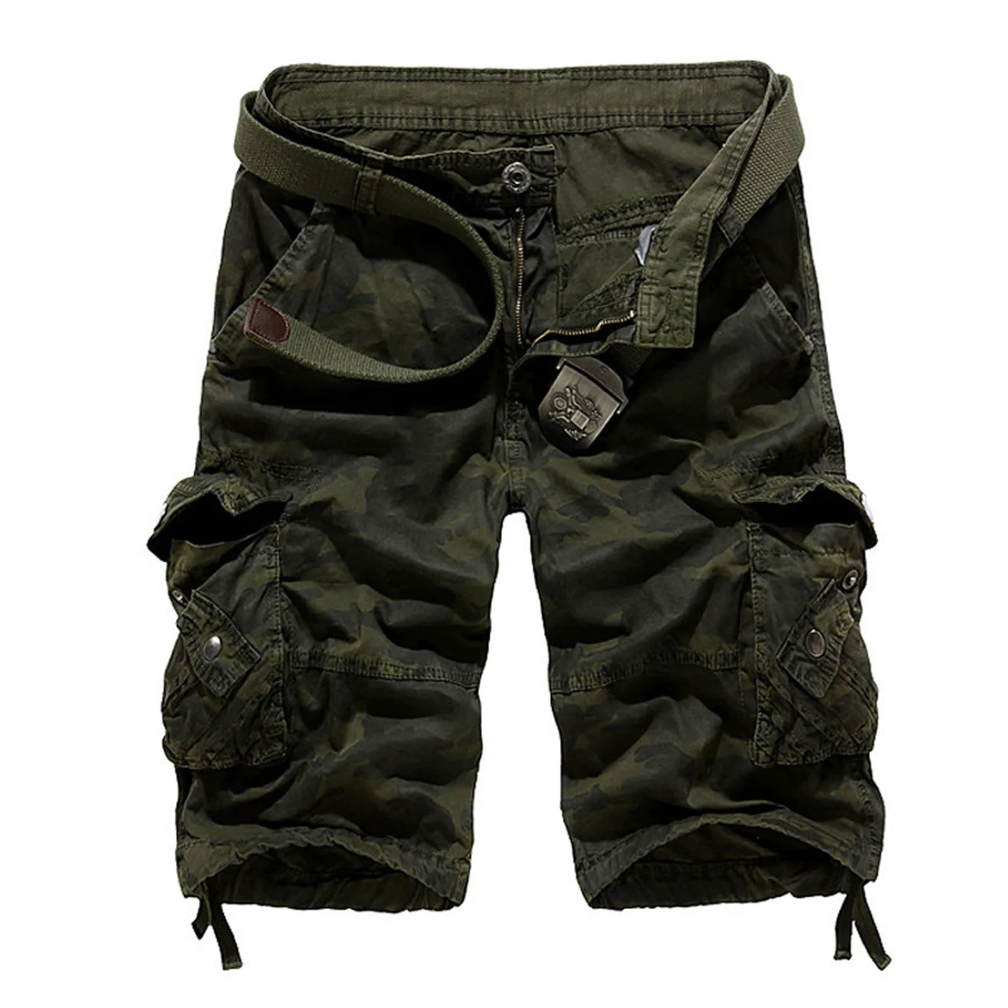 Mens Large Size Shorts Fashion Trend Camouflage Cargo Shorts With Pockets Spring Summer Casual Button Zipper Straight Shorts