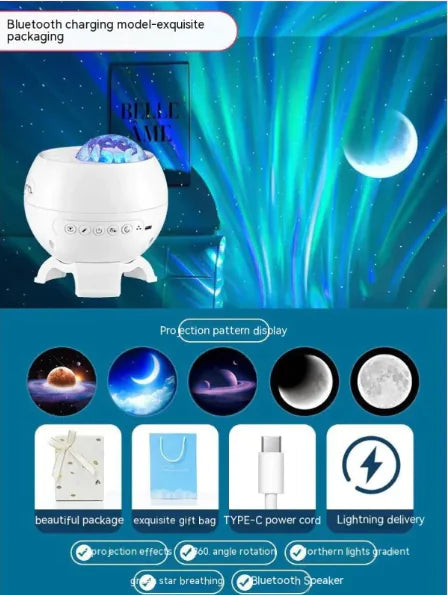 Northern Lights Starry Sky Projector Small Night Lamp Bedroom Atmosphere