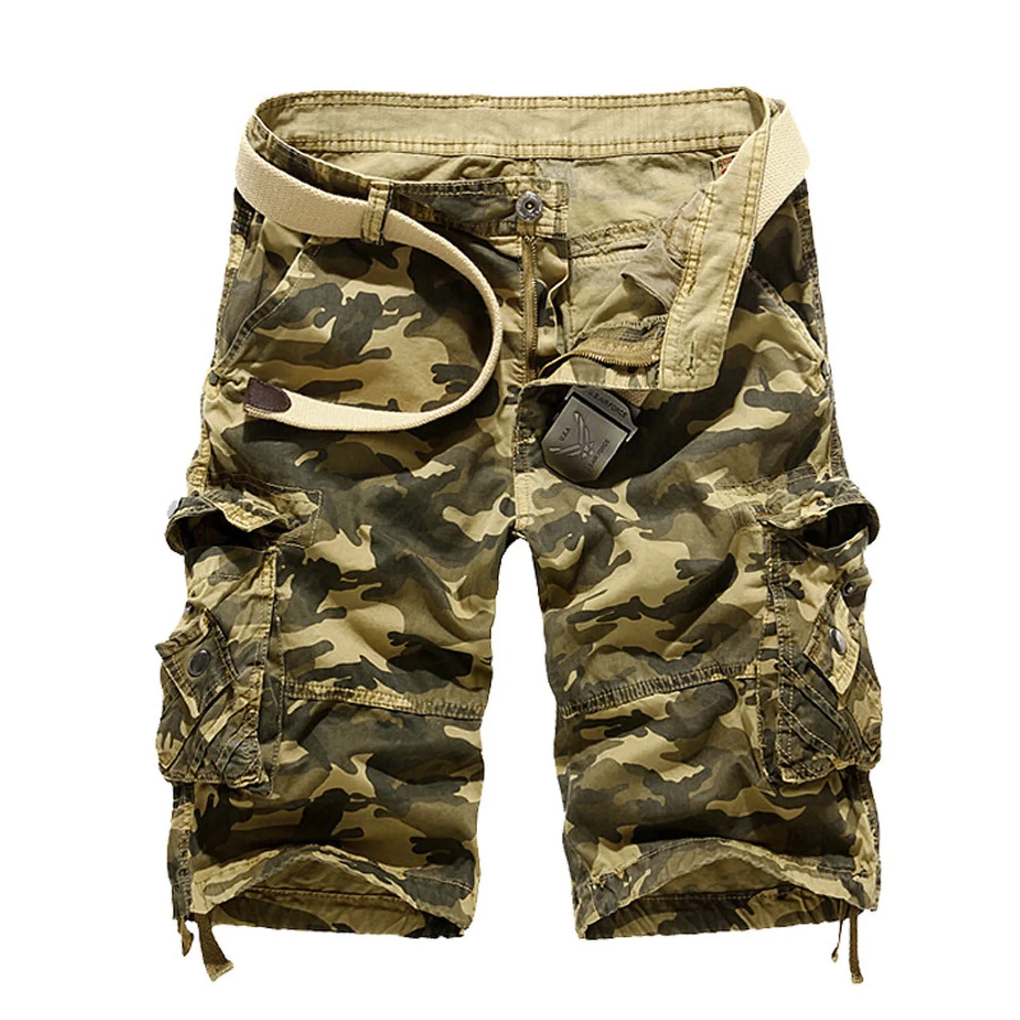 Mens Large Size Shorts Fashion Trend Camouflage Cargo Shorts With Pockets Spring Summer Casual Button Zipper Straight Shorts