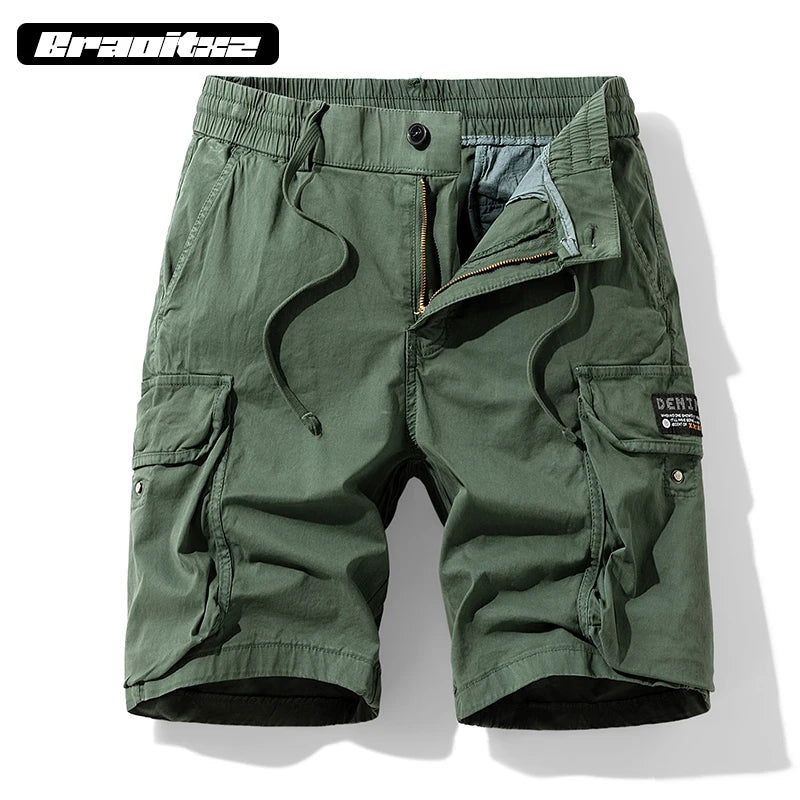 Summer New Cargo Shorts Men Outdoor Casual Pure Cotton Breathable Cargo Shorts Men Bermuda Camouflage Beach Jogger Shorts Men