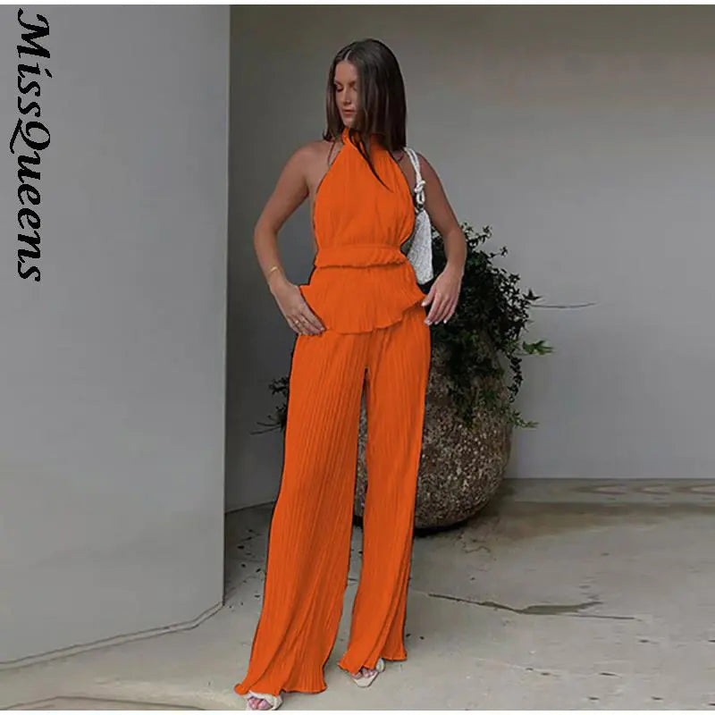 Trouser Suit Spring Elegant Wide Leg Pants