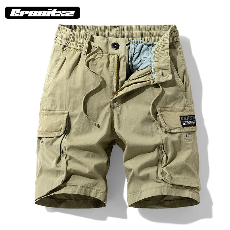 Summer New Cargo Shorts Men Outdoor Casual Pure Cotton Breathable Cargo Shorts Men Bermuda Camouflage Beach Jogger Shorts Men