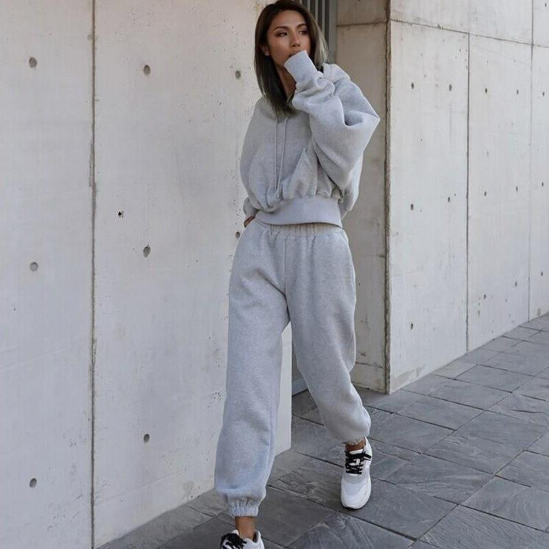 New Style Autumn and Winter Women'S New Casual Hoodie Coat Sports Suit