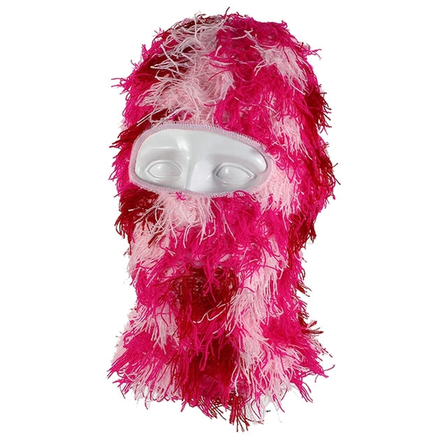 Unisex Full Face Ski Mask Distressed Knitted Caps