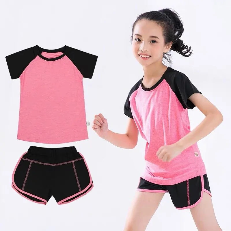 Kids Fitness T-shirt and Gym Shorts