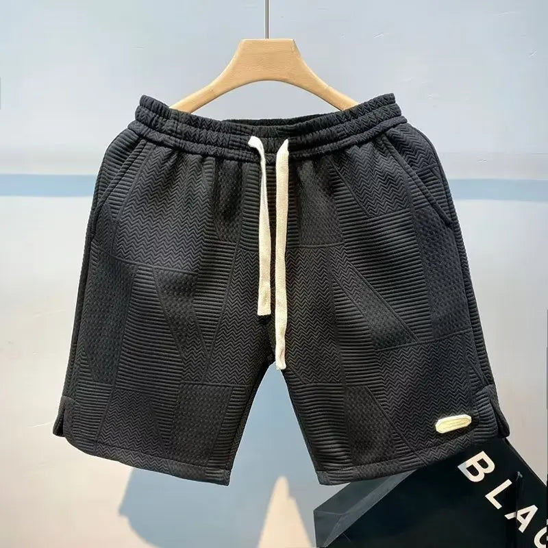 2023 Men Fashion Cotton Blended Solid Color Loosen Up The Waist Summer Multi-Pocket Shorts Wide Beach Casual Shorts Hot Selling