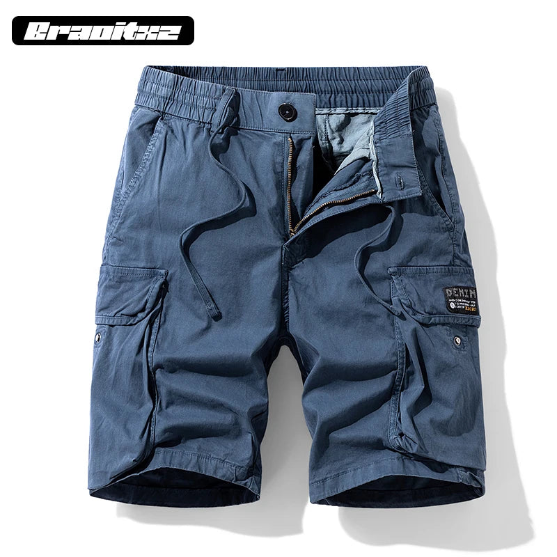 Summer New Cargo Shorts Men Outdoor Casual Pure Cotton Breathable Cargo Shorts Men Bermuda Camouflage Beach Jogger Shorts Men