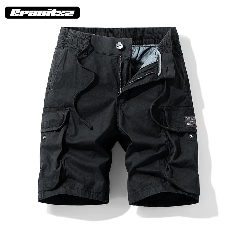 Summer New Cargo Shorts Men Outdoor Casual Pure Cotton Breathable Cargo Shorts Men Bermuda Camouflage Beach Jogger Shorts Men