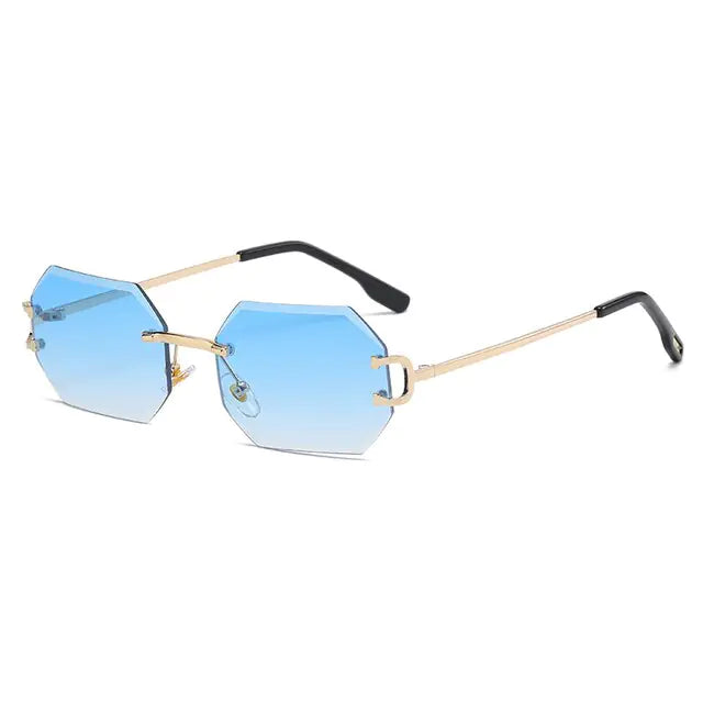 Men Rimless Octagonal Vintage Shades