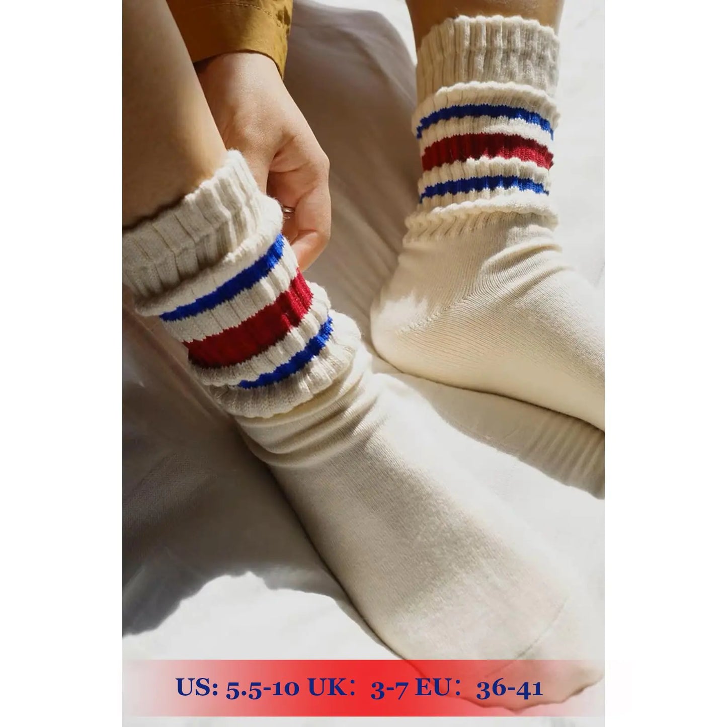 Fun Novelty Socks For Women Striped Retro Crew Socks Sporty Calf Socks Casual Cotton Socks Women 3pack-retro Striped Crew Socks Multicolor